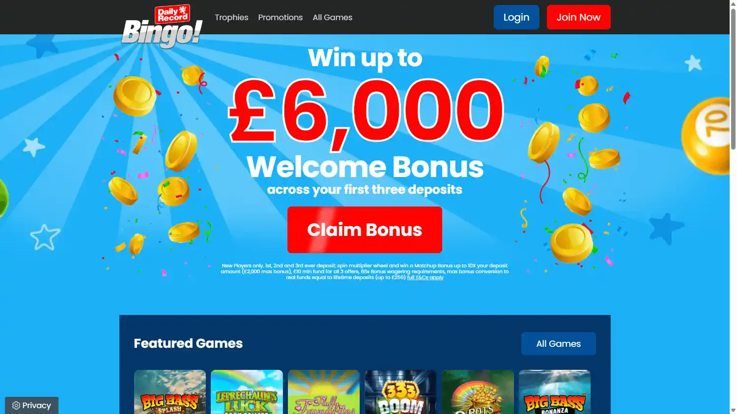 Daily Record Bingo Casino screenshot 1