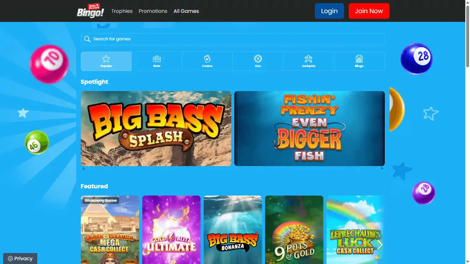 Daily Record Bingo Casino screenshot 2
