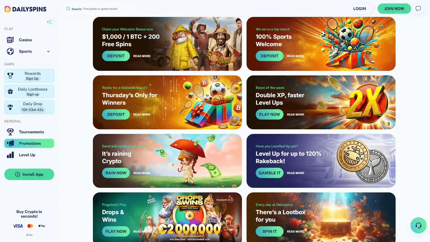 Dailyspins Casino screenshot 3
