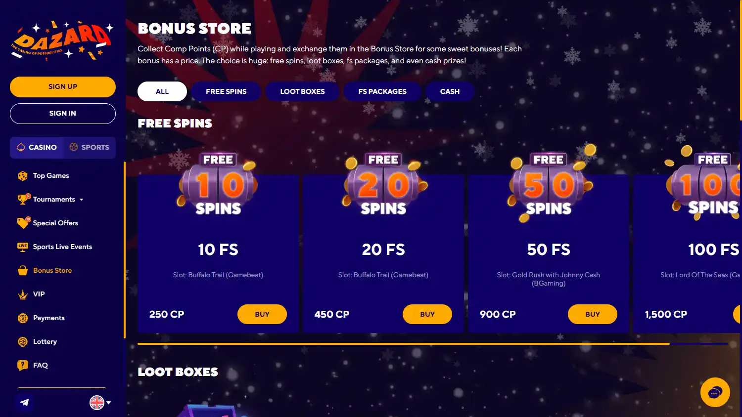 Dazard Casino screenshot 3