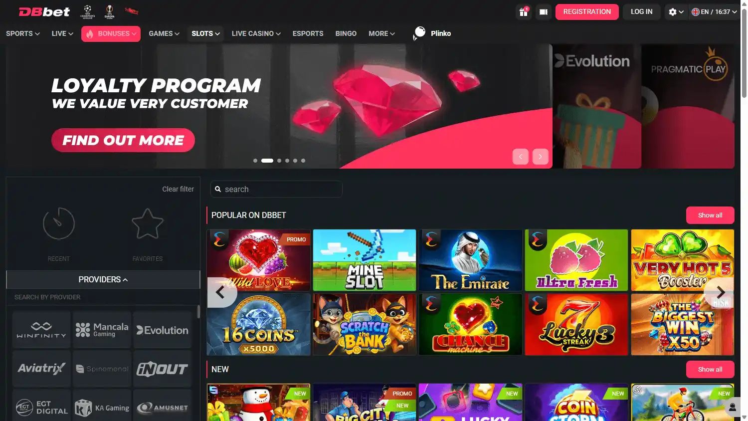 DBbet Casino screenshot 2