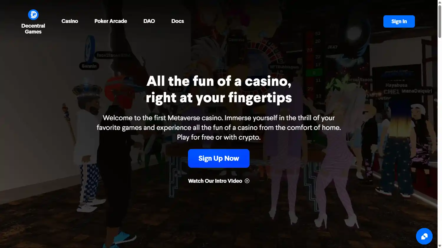 Decentral Games Casino screenshot 1
