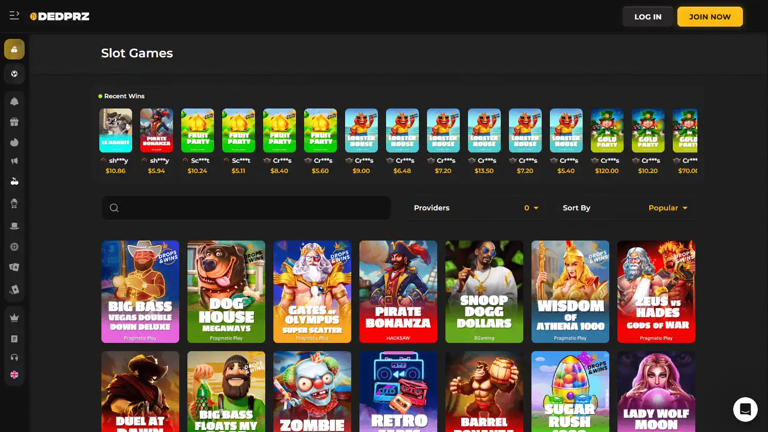 Dedprz Casino screenshot 2