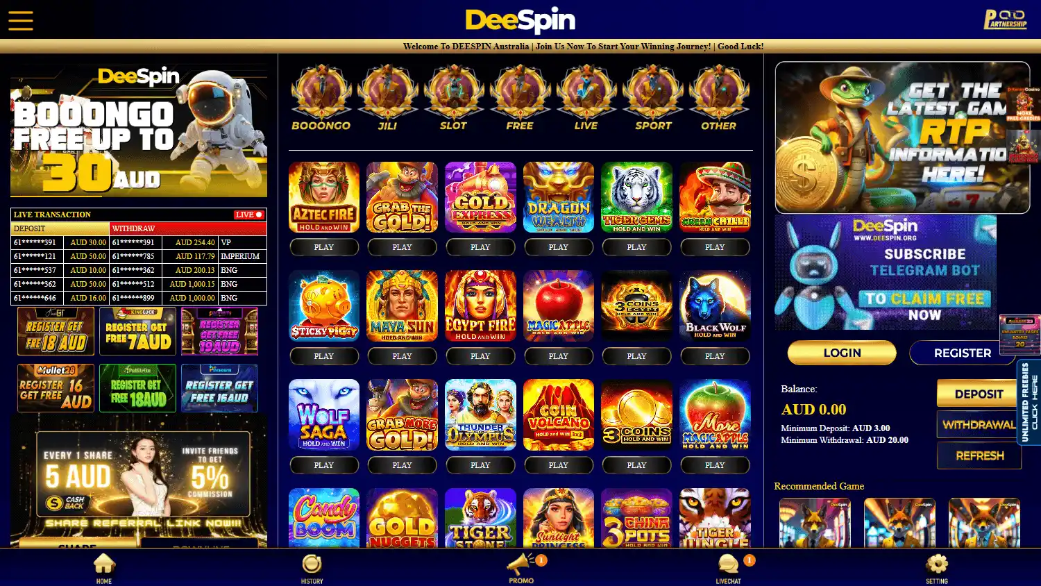 DeeSpin Casino screenshot 1
