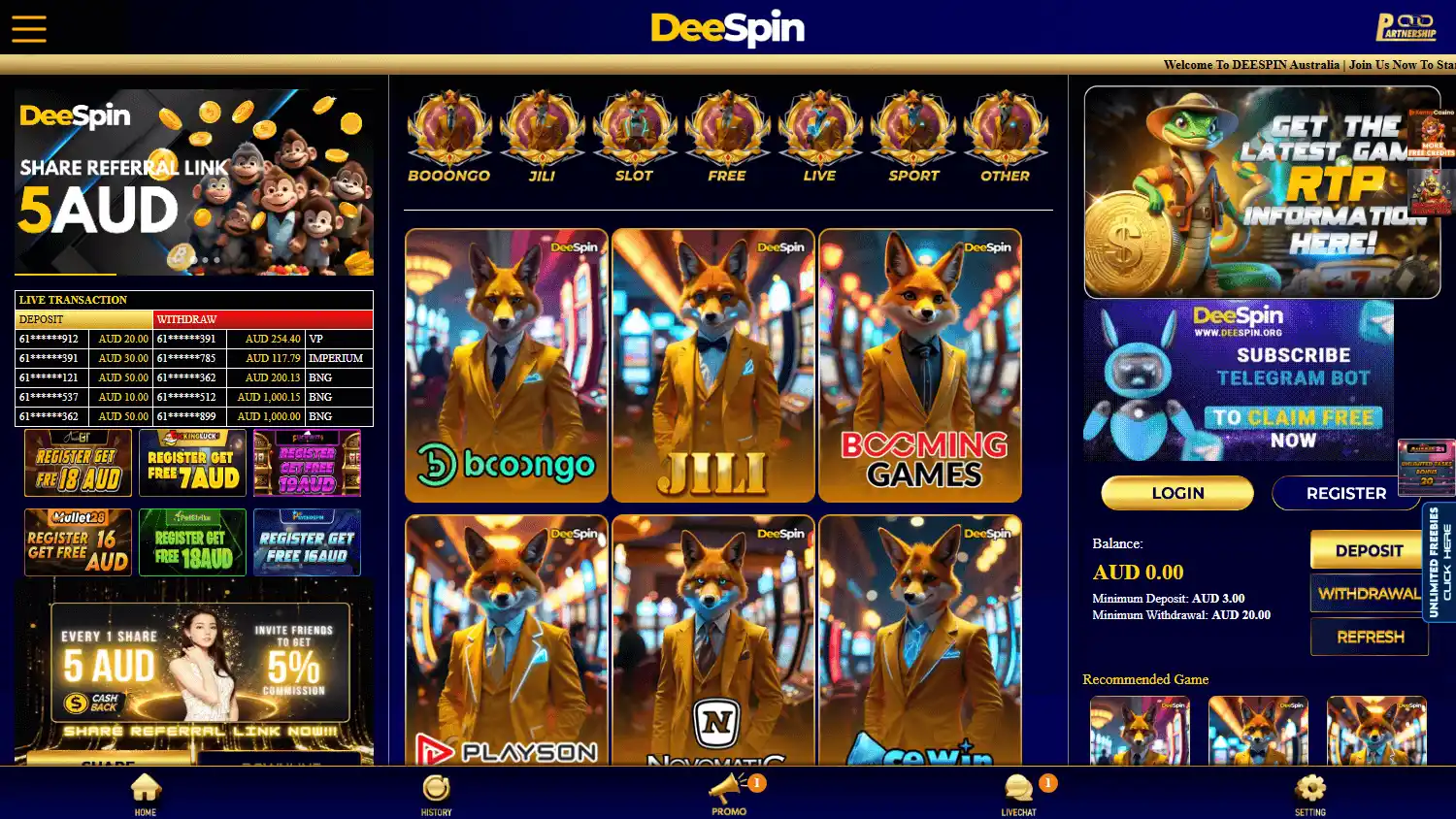 DeeSpin Casino screenshot 2