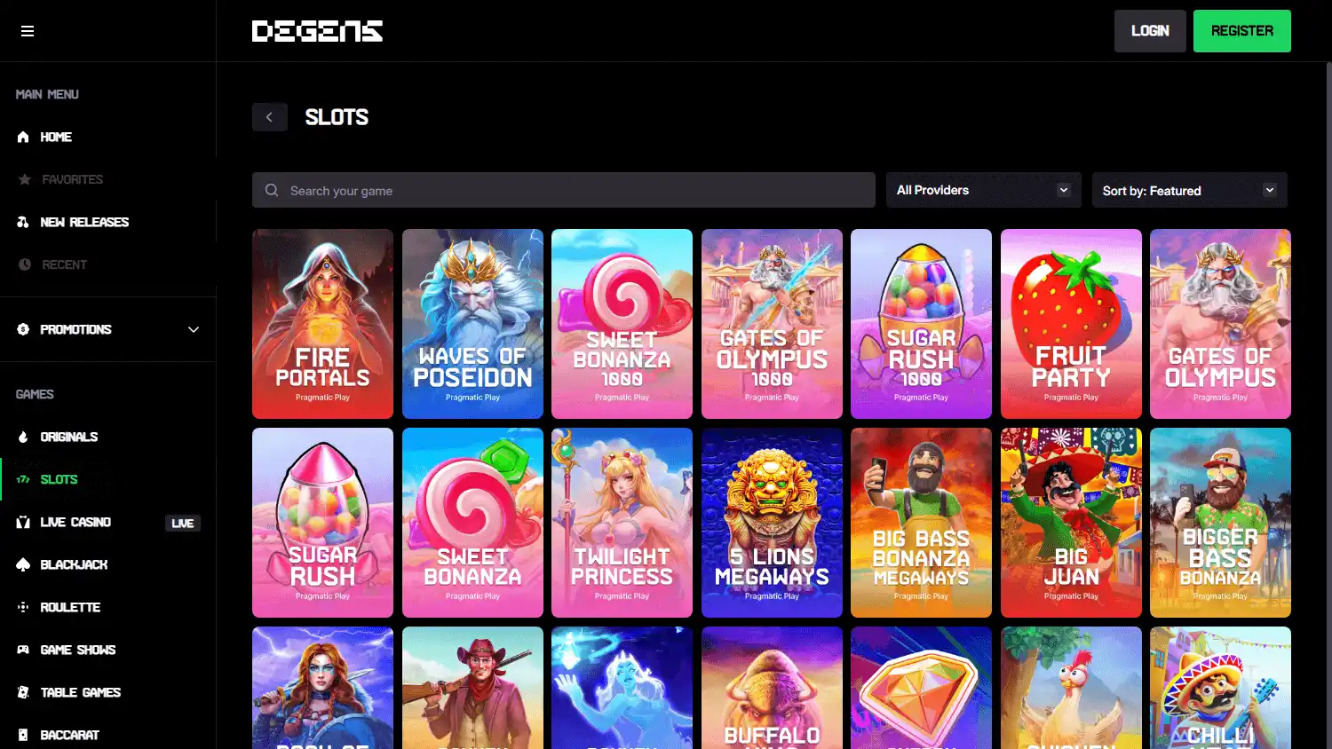 Degens Casino screenshot 2