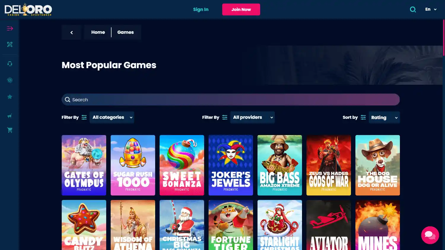 DelOro Casino screenshot 2