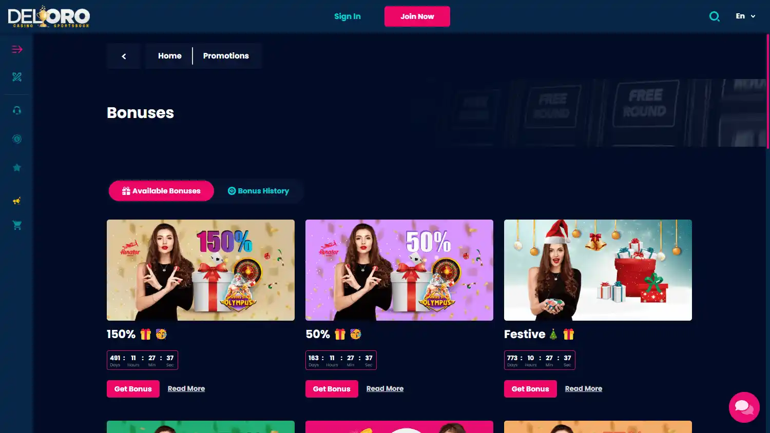 DelOro Casino screenshot 3