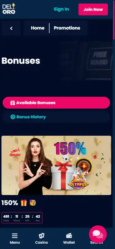 DelOro Casino screenshot 6