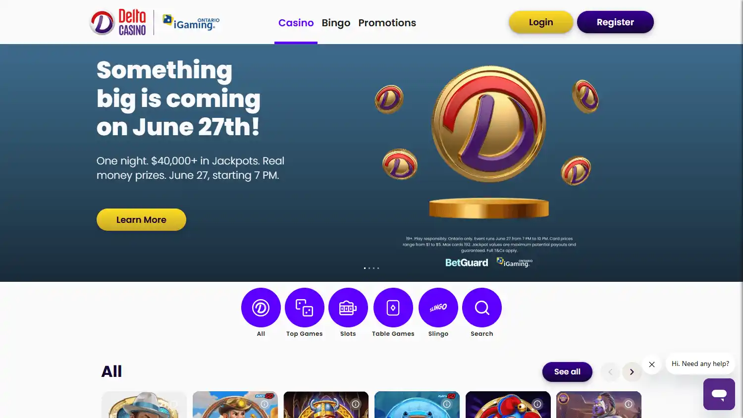 Delta Casino Online screenshot 1
