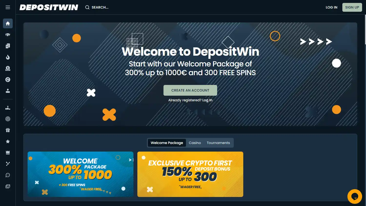 Depositwin Casino screenshot 1