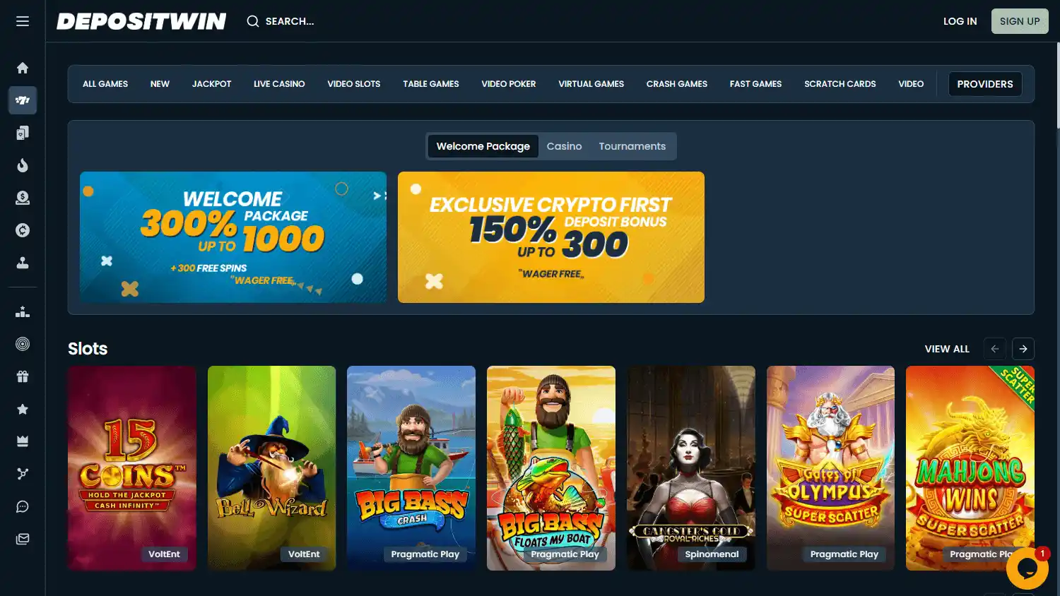 Depositwin Casino screenshot 2