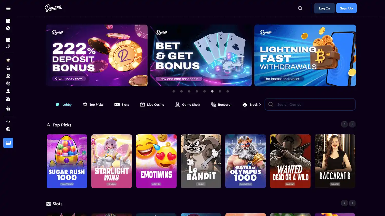 Deuces Casino screenshot 1