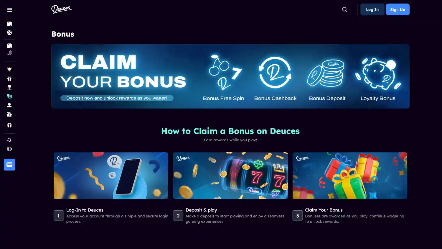 Deuces Casino screenshot 2