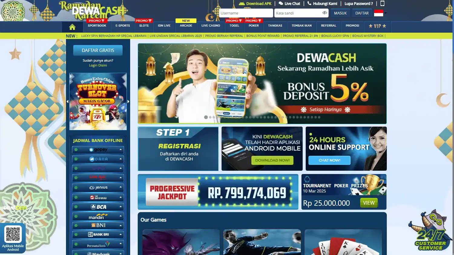 DEWACASH Casino screenshot 1