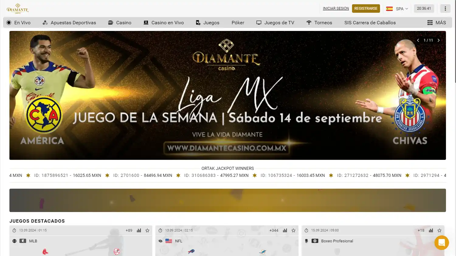 Diamante Casino screenshot 1