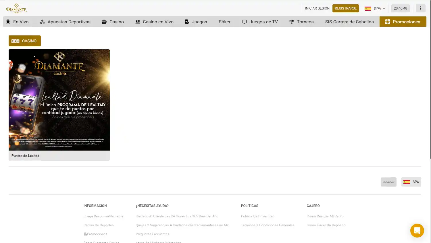 Diamante Casino screenshot 3