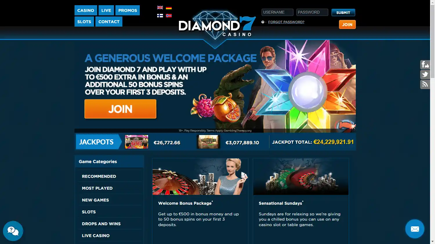Diamond 7 Casino screenshot 2