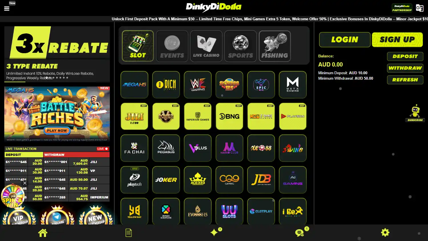 DinkyDiDolla Casino screenshot 1