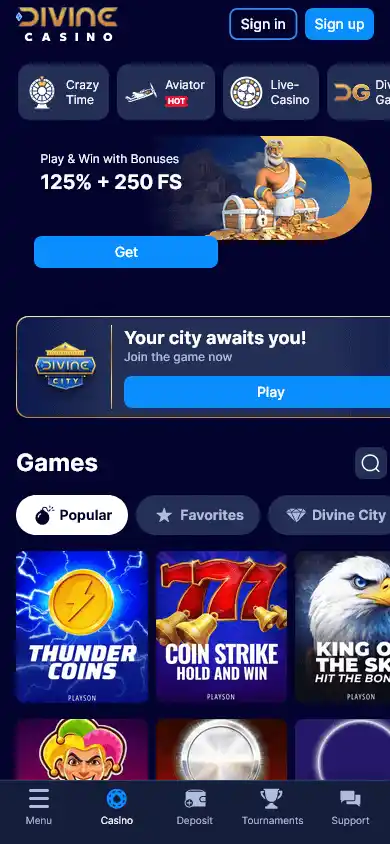 Divine Casino screenshot 4