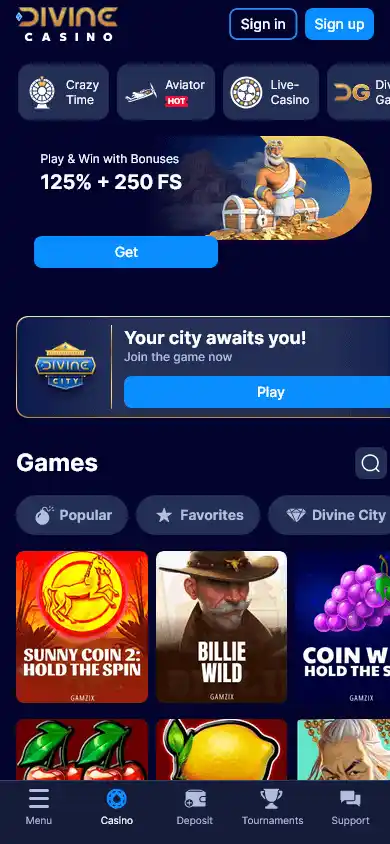 Divine Casino screenshot 5