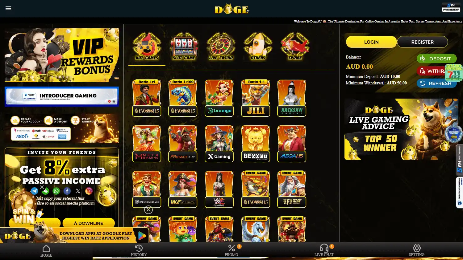 DogeAU Casino screenshot 1