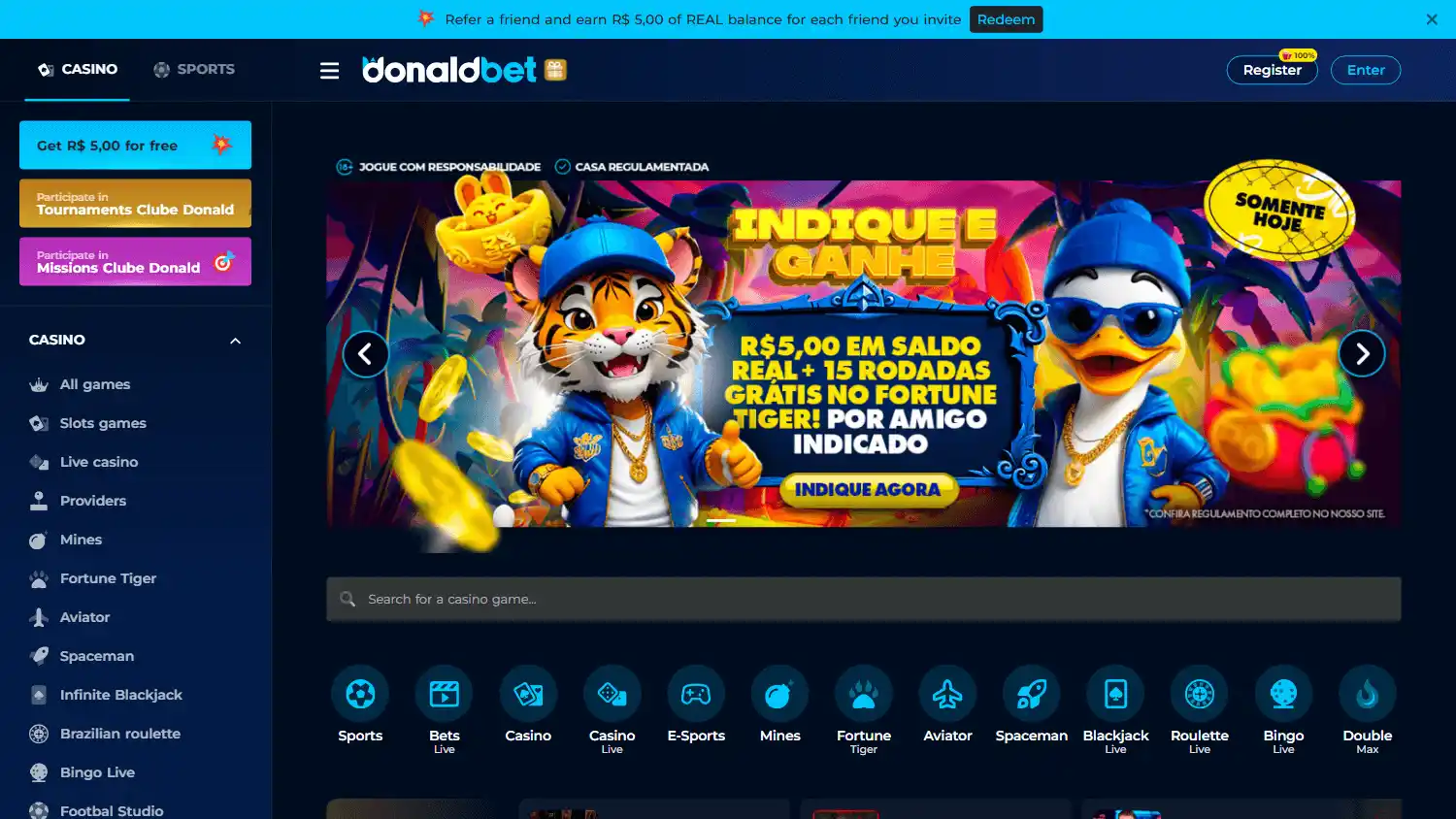 Donaldbet Casino screenshot 1