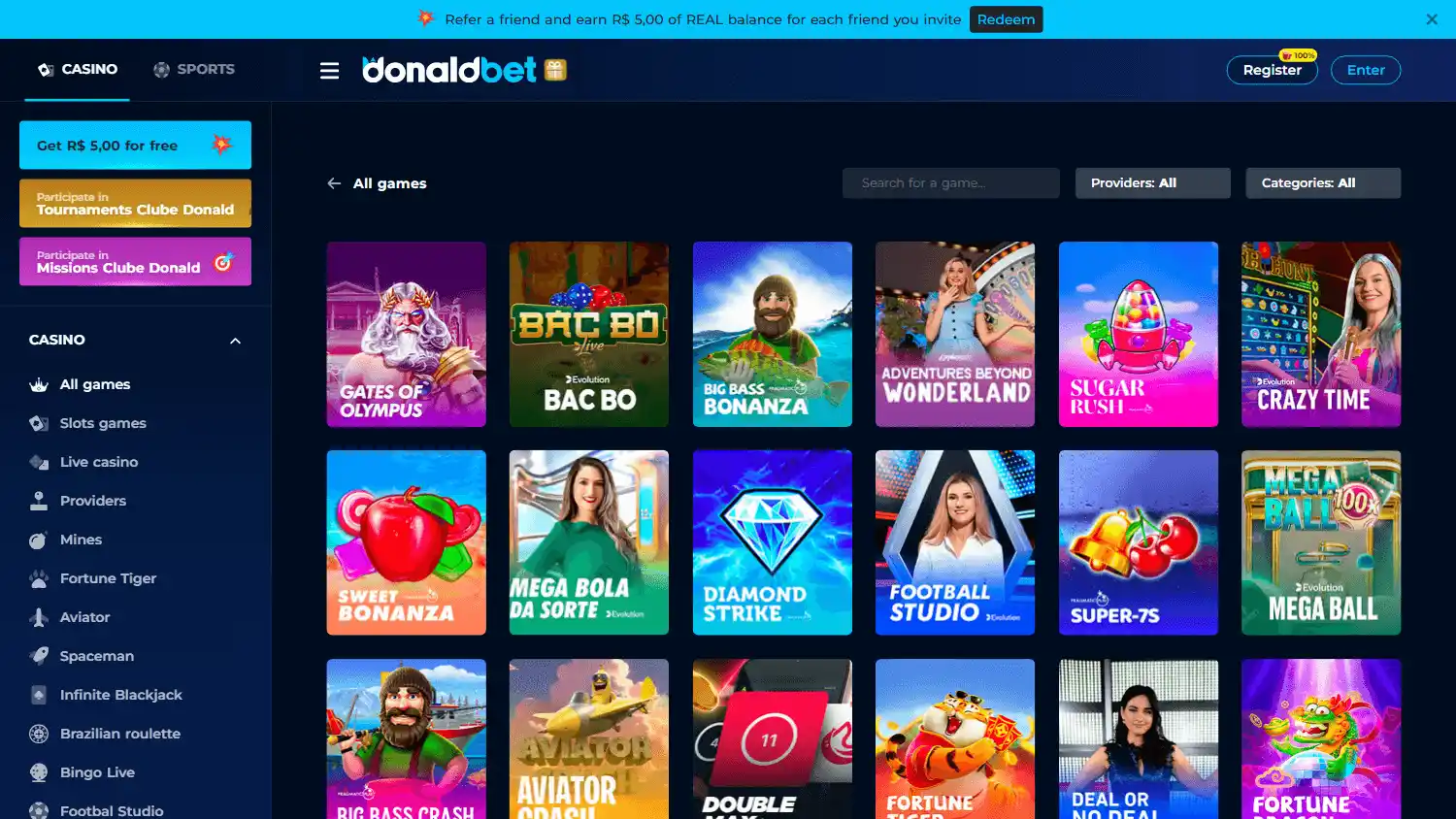 Donaldbet Casino screenshot 2