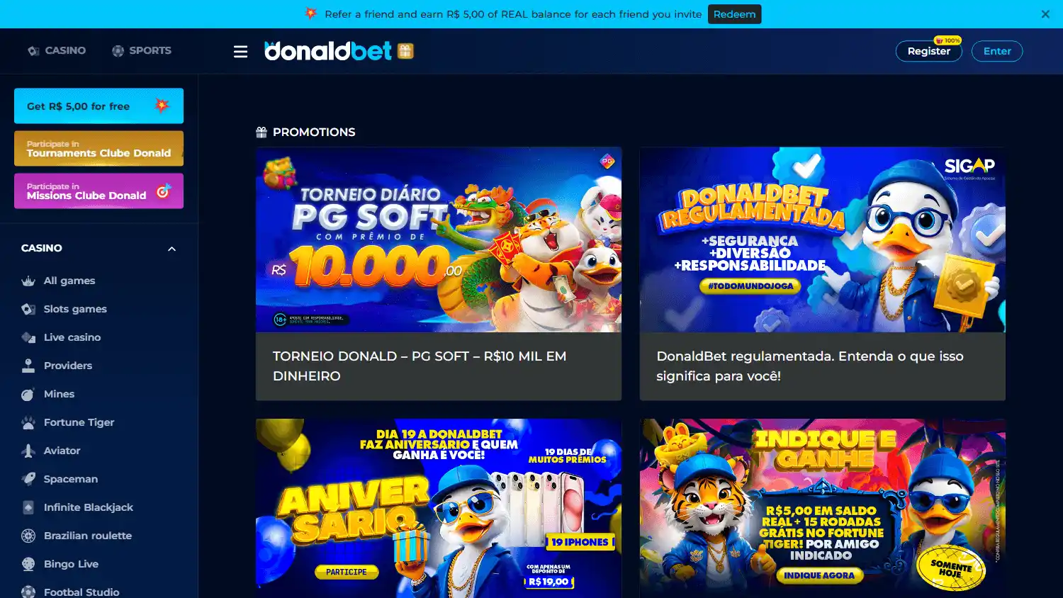 Donaldbet Casino screenshot 3