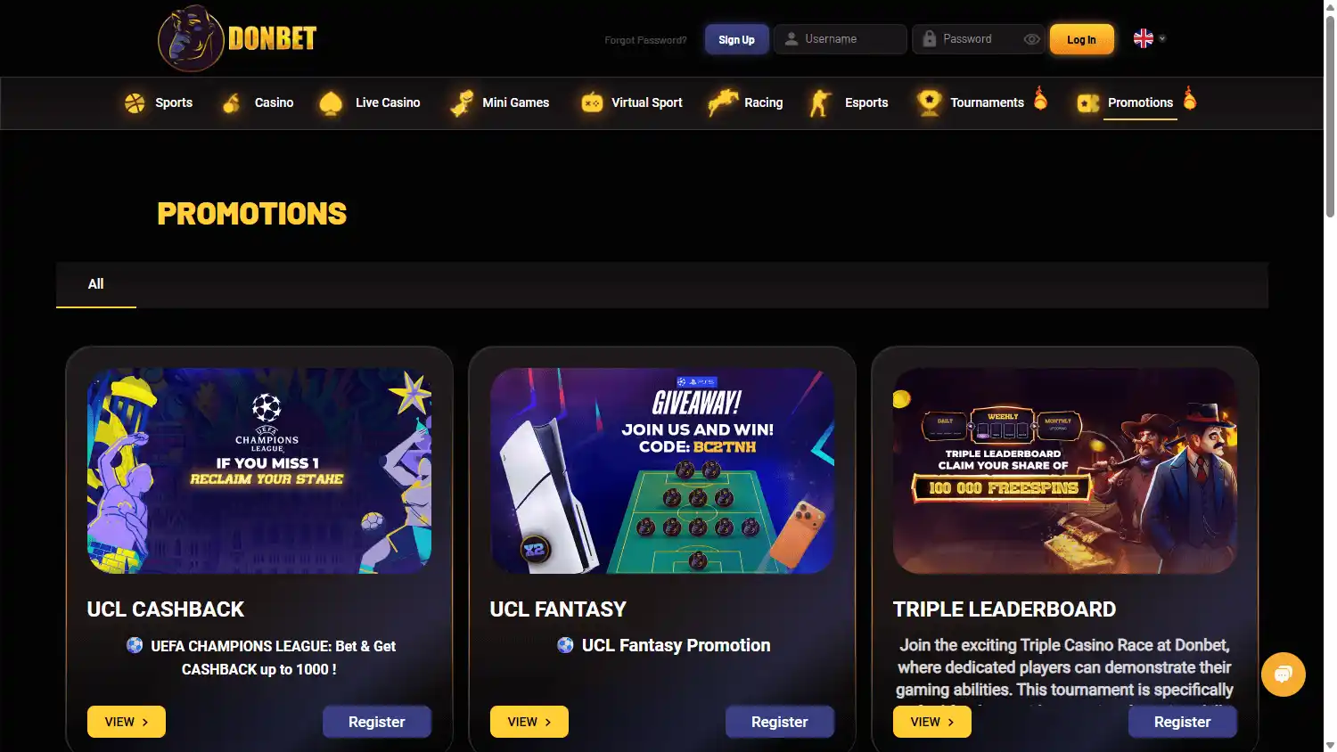 Donbet Casino screenshot 3