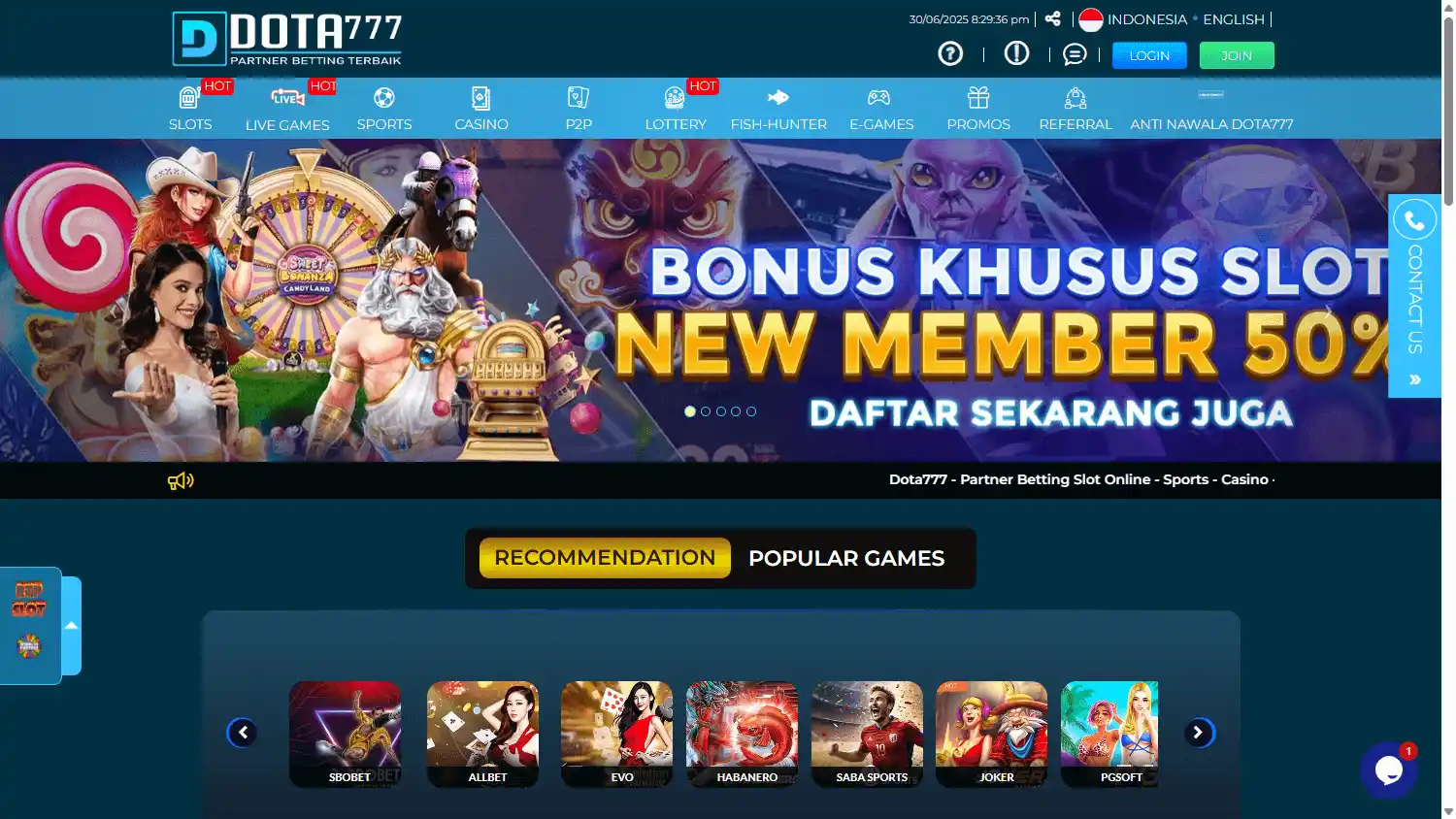 Dota777 Casino screenshot 1
