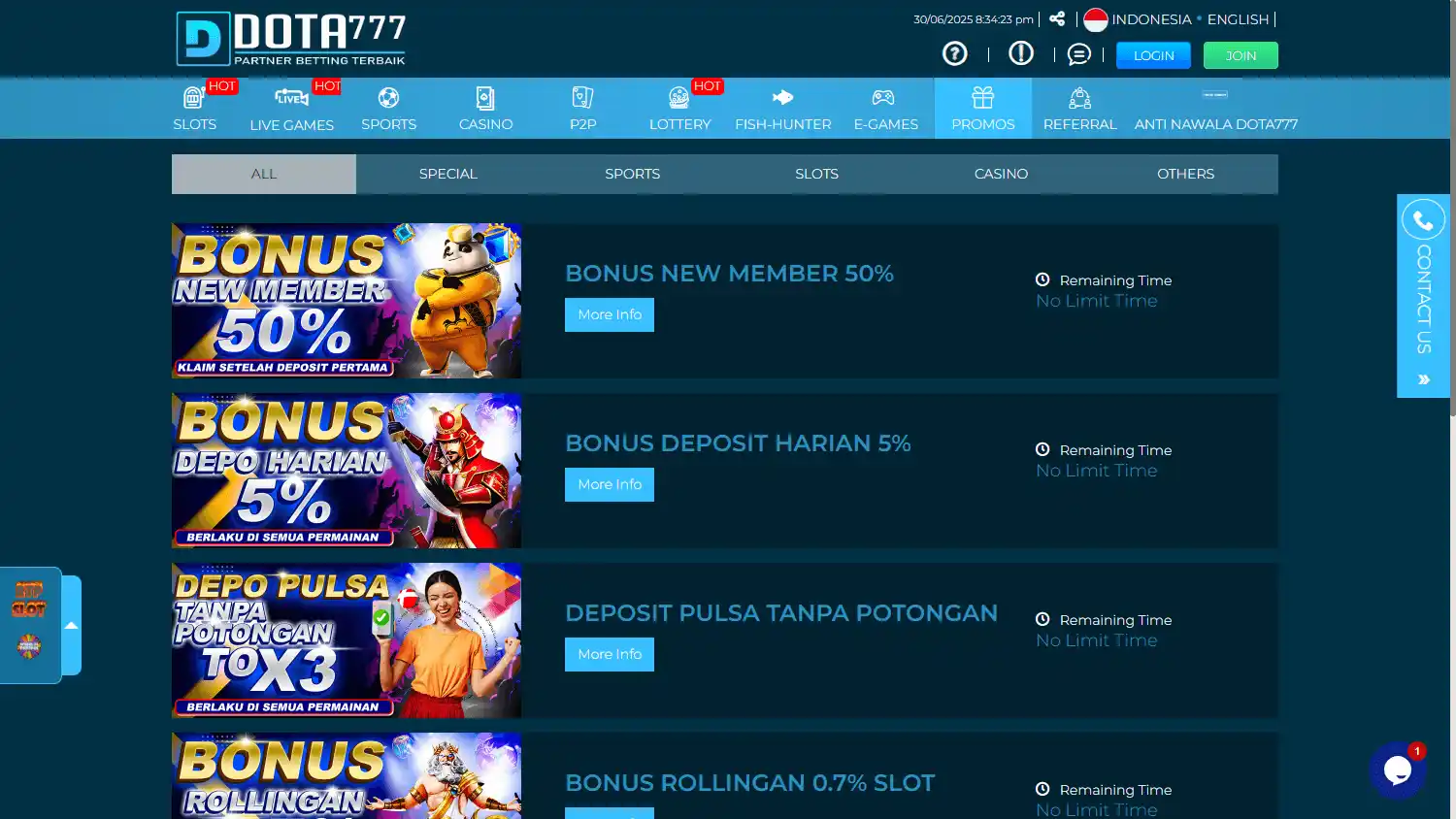 Dota777 Casino screenshot 3