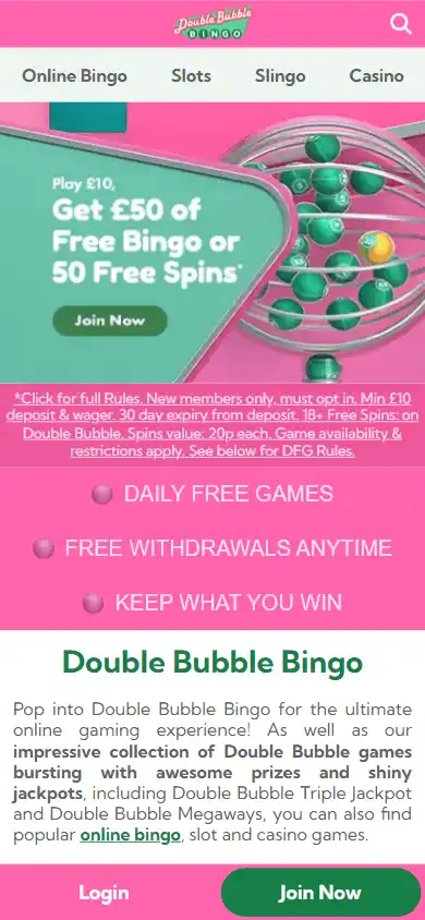 Double Bubble Bingo Casino screenshot 1