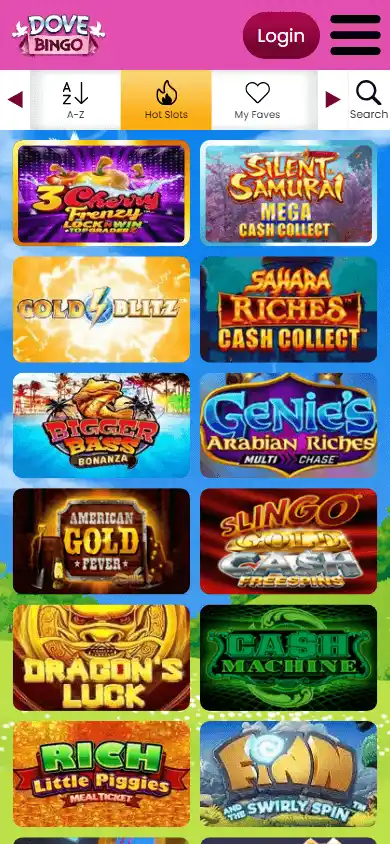 Dove Bingo Casino IE screenshot 6