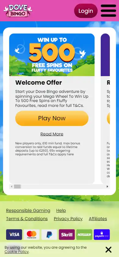 Dove Bingo Casino IE screenshot 7