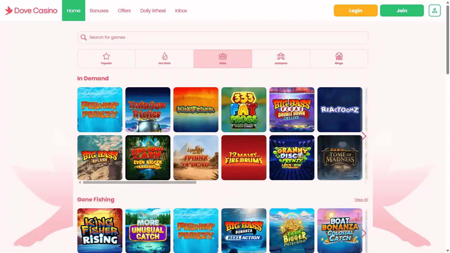 Dove Casino screenshot 2