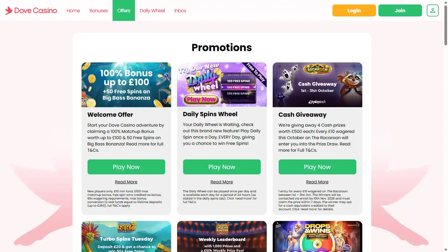 Dove Casino screenshot 3