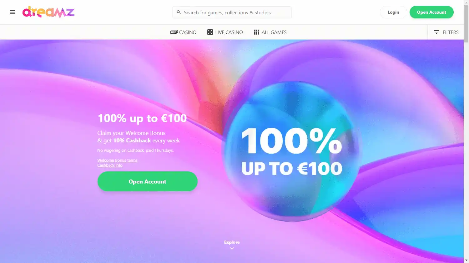 Dreamz Casino screenshot 1