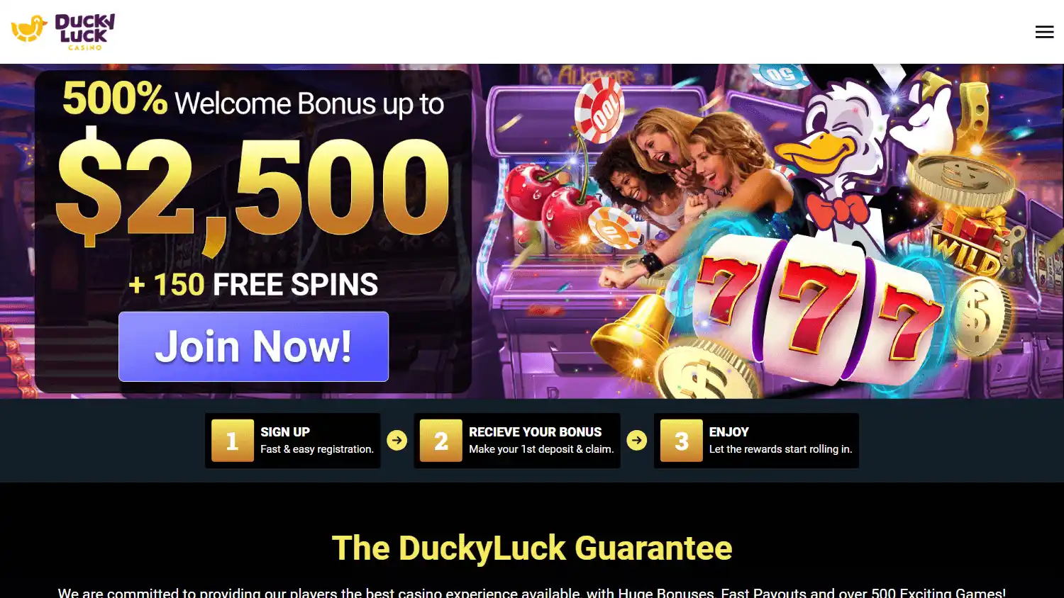 DuckyLuck Casino screenshot 1