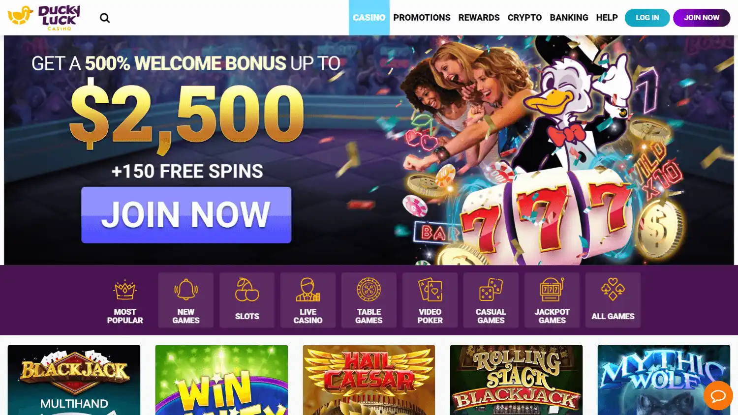 DuckyLuck Casino screenshot 2