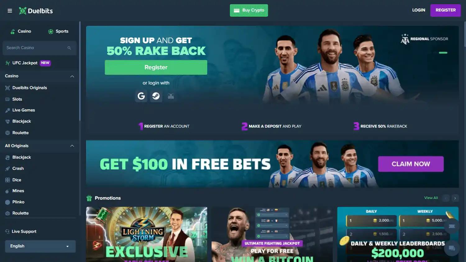 Duelbits Casino screenshot 1
