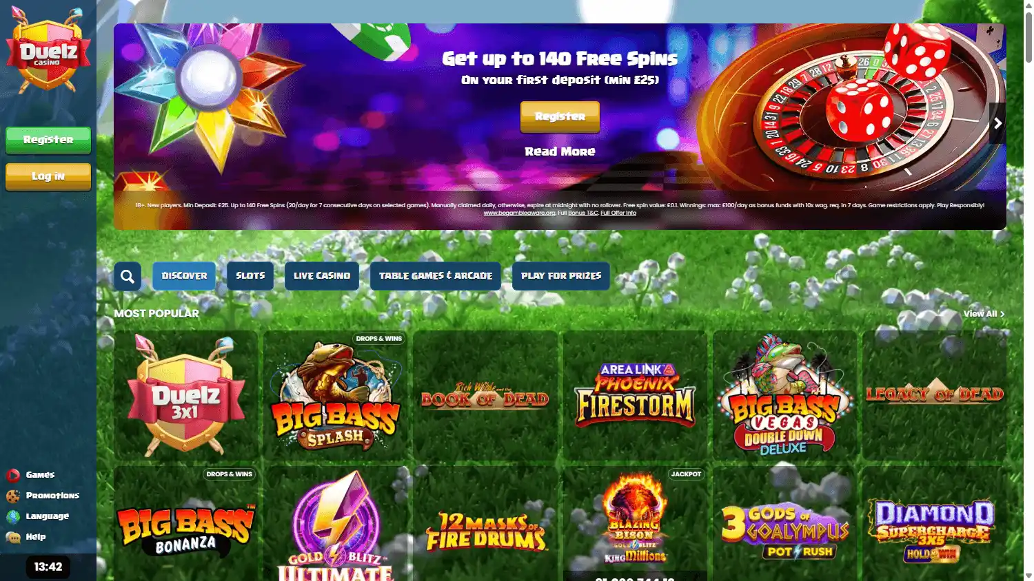 Duelz Casino UK screenshot 2