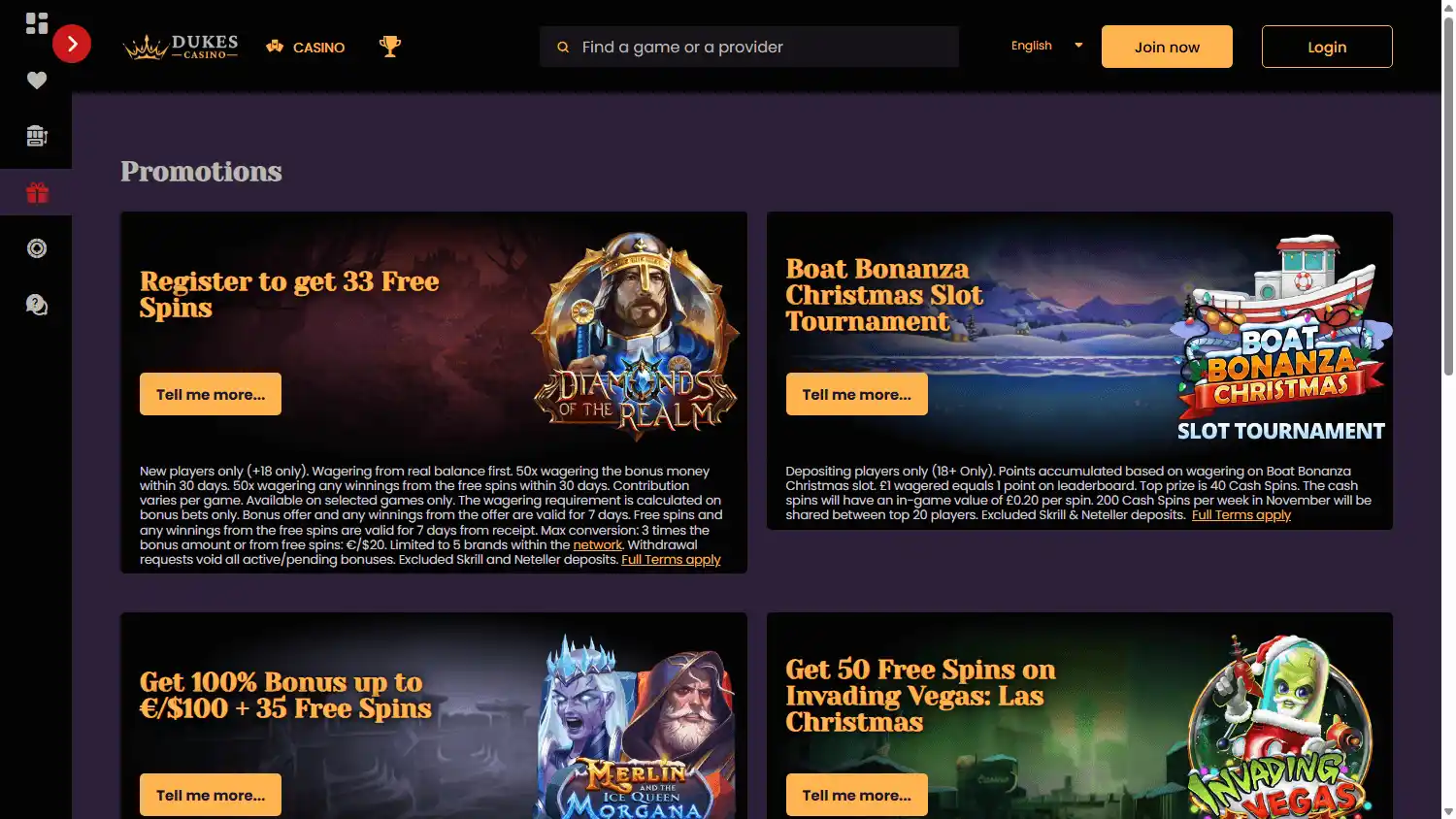 Dukes Casino screenshot 3