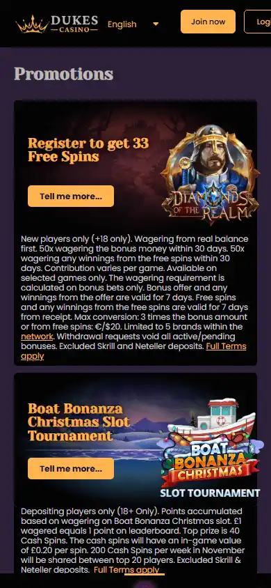 Dukes Casino screenshot 6