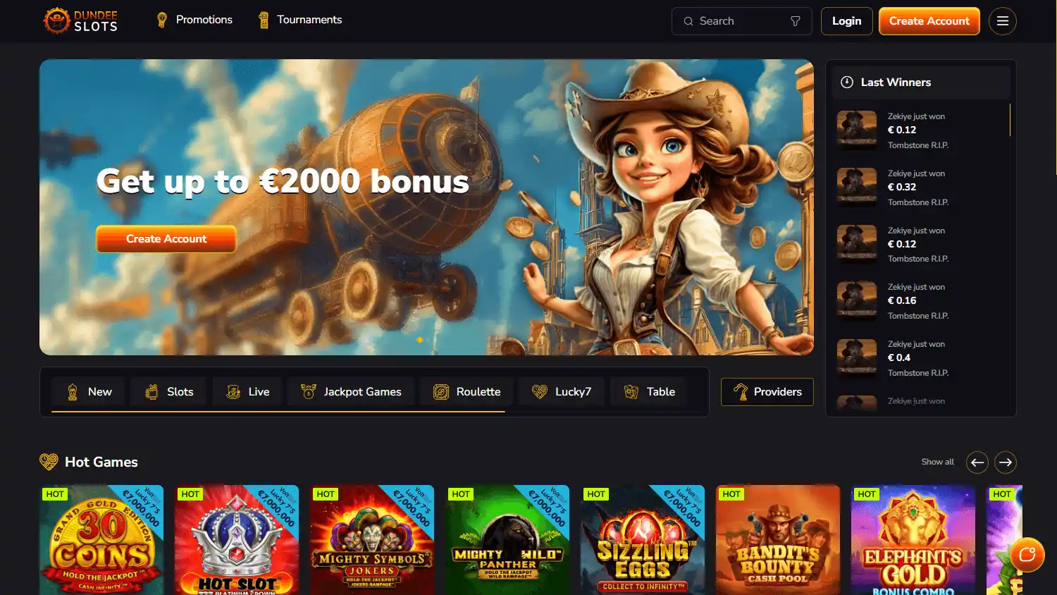 DundeeSlots Casino screenshot 1