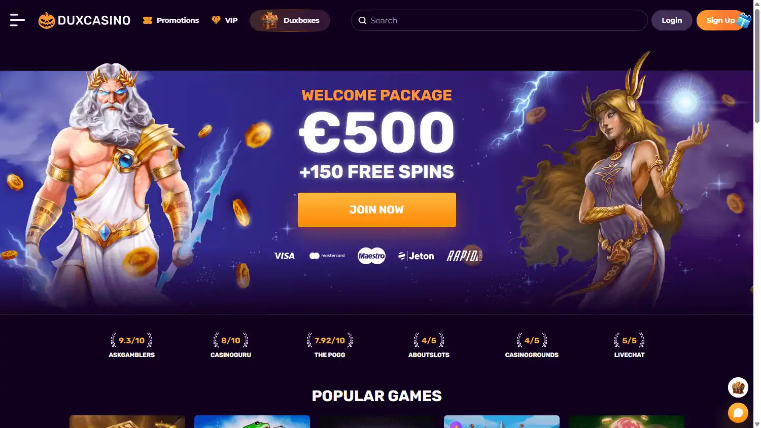 Duxcasino screenshot 1