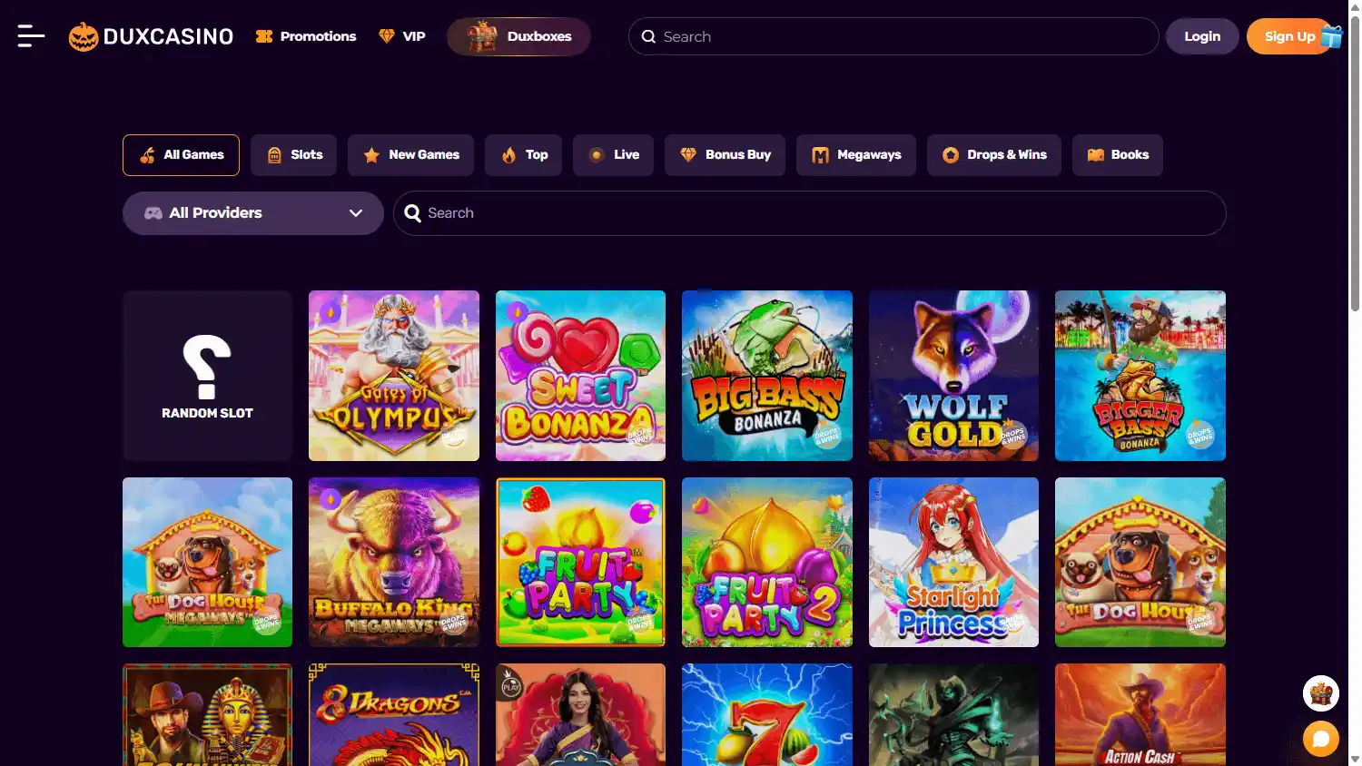 Duxcasino screenshot 2