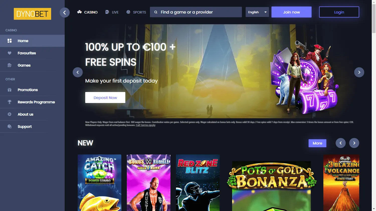 DynoBet Casino screenshot 1
