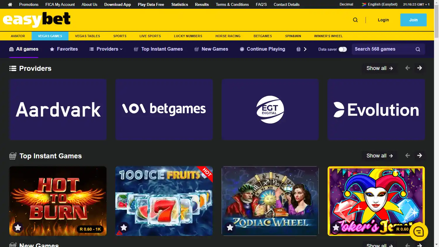 Easybet.co.za Casino screenshot 2