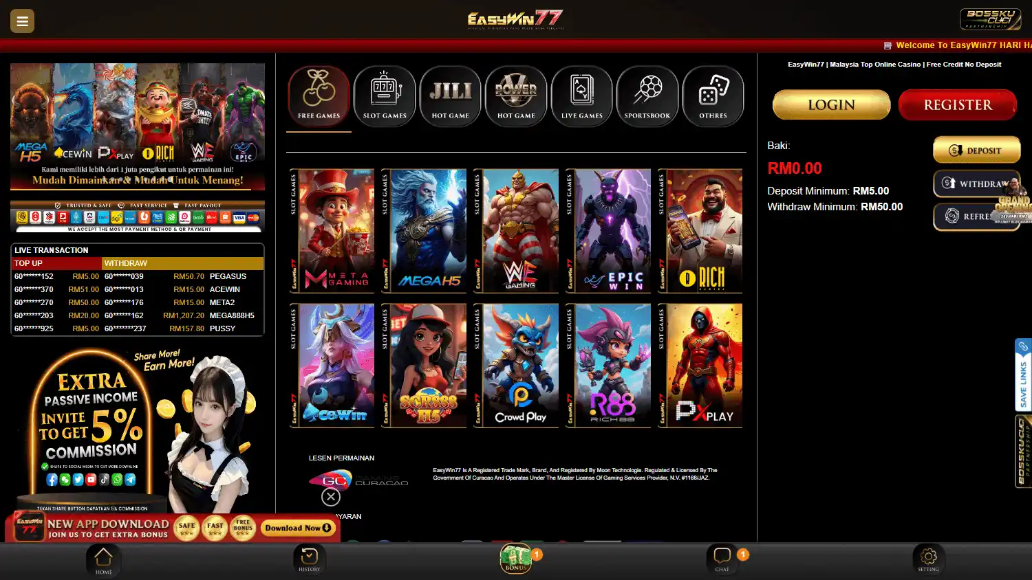 EasyWin77 Casino screenshot 2